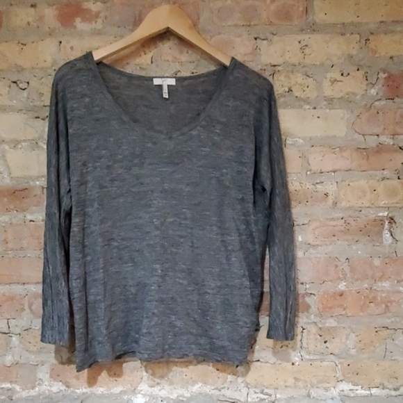 Joie Linen Silk Gray Top - Picture 2 of 6